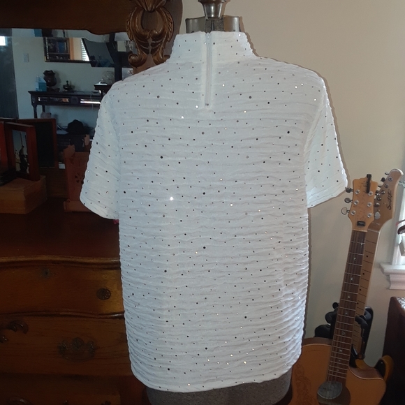 Size Xlarge sparkly sequence the chiffon TanJay blouse shirt - Picture 8 of 16